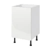 Meuble bas de cuisine avec 1 porte GoodHome Stevia blanc brillant L. 50 x H. 72 cm