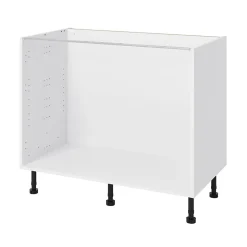 Meuble bas de cuisine avec 2 portes GoodHome Stevia blanc brillant L. 100 x H. 72 cm