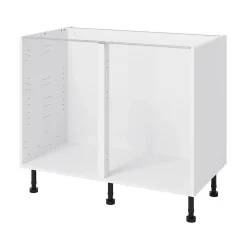 Meuble bas de cuisine avec 2 portes GoodHome Stevia blanc brillant L. 100 x H. 72 cm