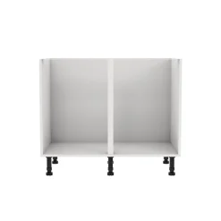 Meuble bas de cuisine avec 2 portes GoodHome Stevia blanc brillant L. 100 x H. 72 cm