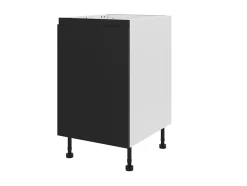 Meuble bas de cuisine blanc mat avec 1 porte noir mat l.50 x H.72 cm GoodHome Garcinia