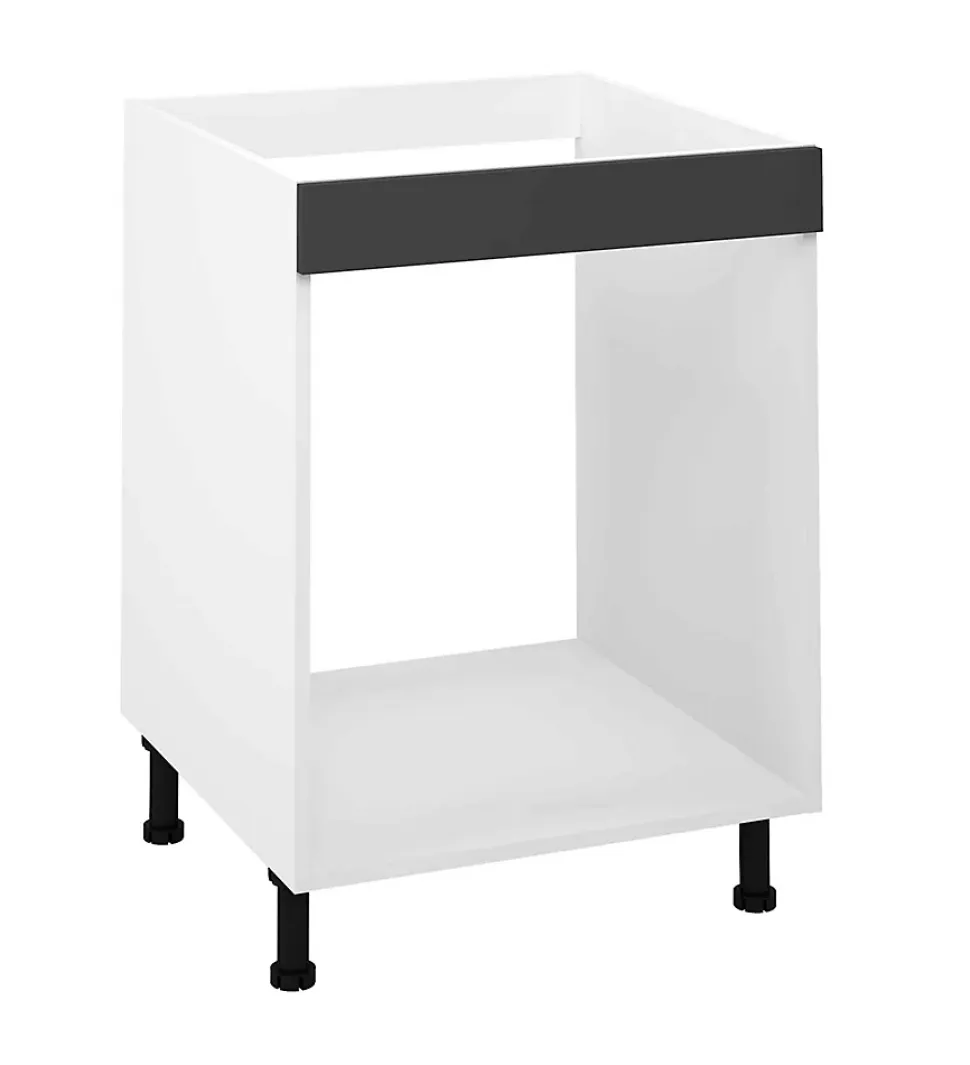 Meuble bas de cuisine pour four coloris gris - Hauteur 85 x Longueur 60 x profondeur 58 cm