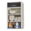 Meuble cuisine blanc SIMMOB L40 H72 P35 rideau coulissant