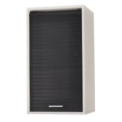 Meuble cuisine blanc SIMMOB L40 H72 P35 rideau coulissant