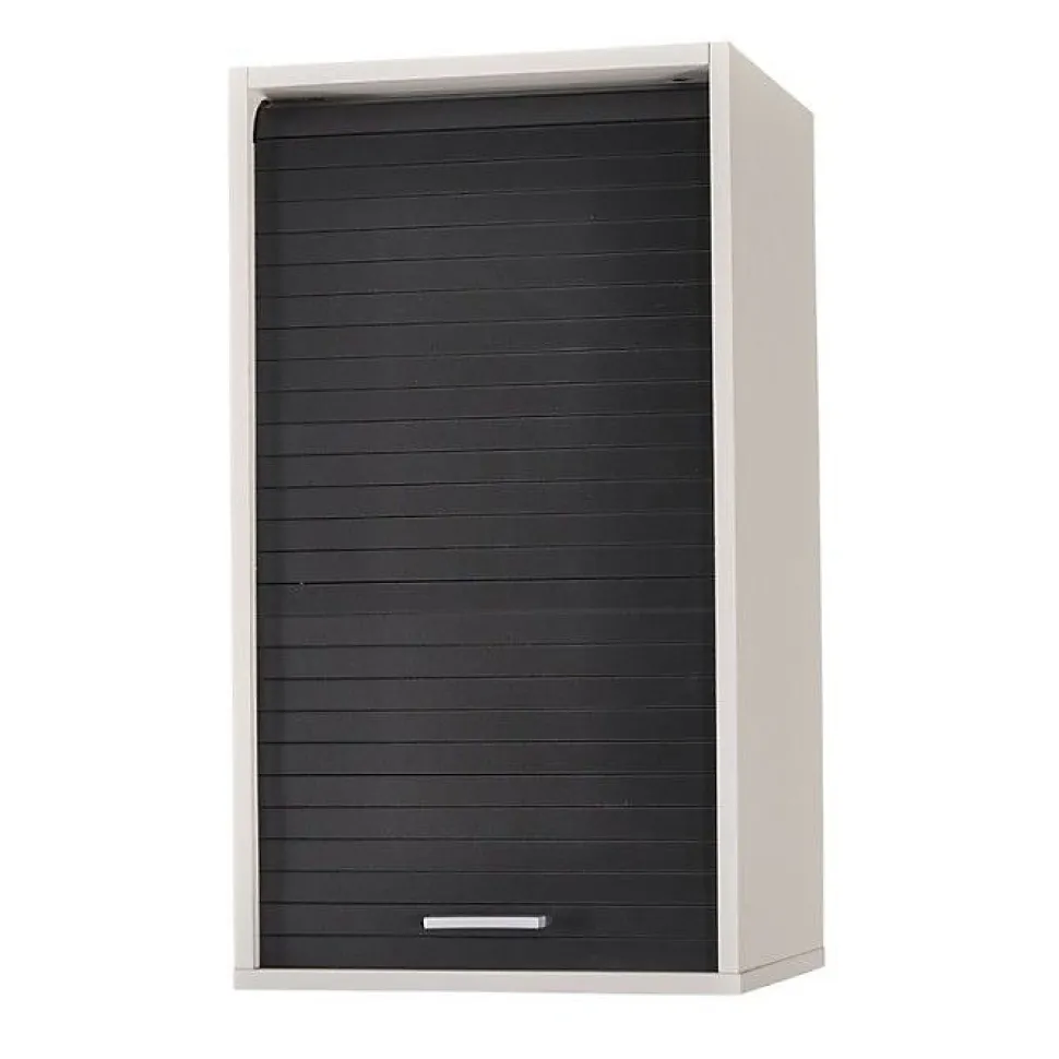 Meuble cuisine blanc SIMMOB L40 H72 P35 rideau coulissant