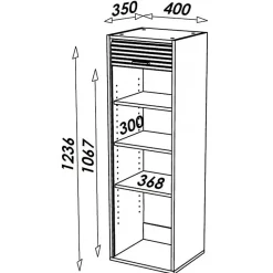 Meuble de Cuisine Alu 40 x 123.6 cm - L 40 x l 35 x H 123.6 cm