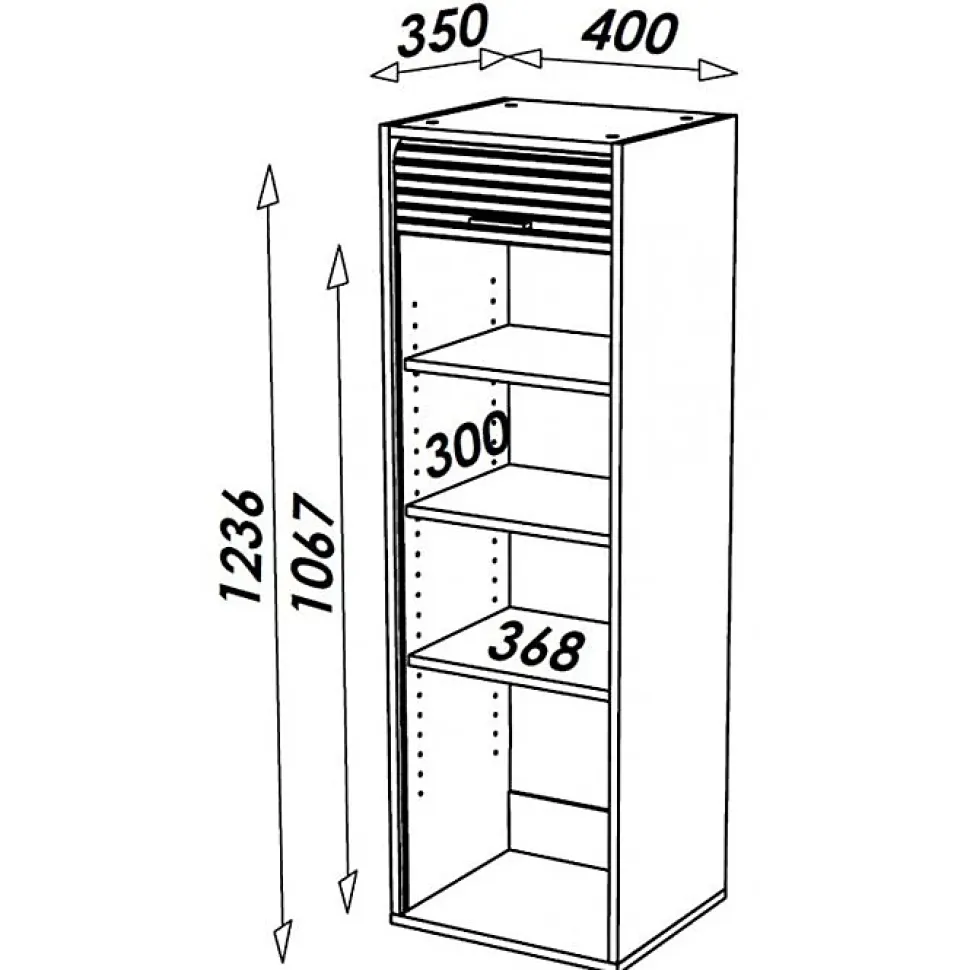 Meuble de Cuisine Alu 40 x 123.6 cm - L 40 x l 35 x H 123.6 cm