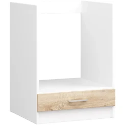 Meuble de cuisine bas / à four AKORD S60 OLIWIA modulable Blanc 60 cm 1 porte couleur Chêne Sonoma 1 étagère 60x55x82 cm