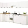 Meuble de cuisine bas / pour évier AKORD S80 OLIWIA modulable Blanc 80 cm 2 portes couleur Blanc 1 étagère 80x46x82 cm