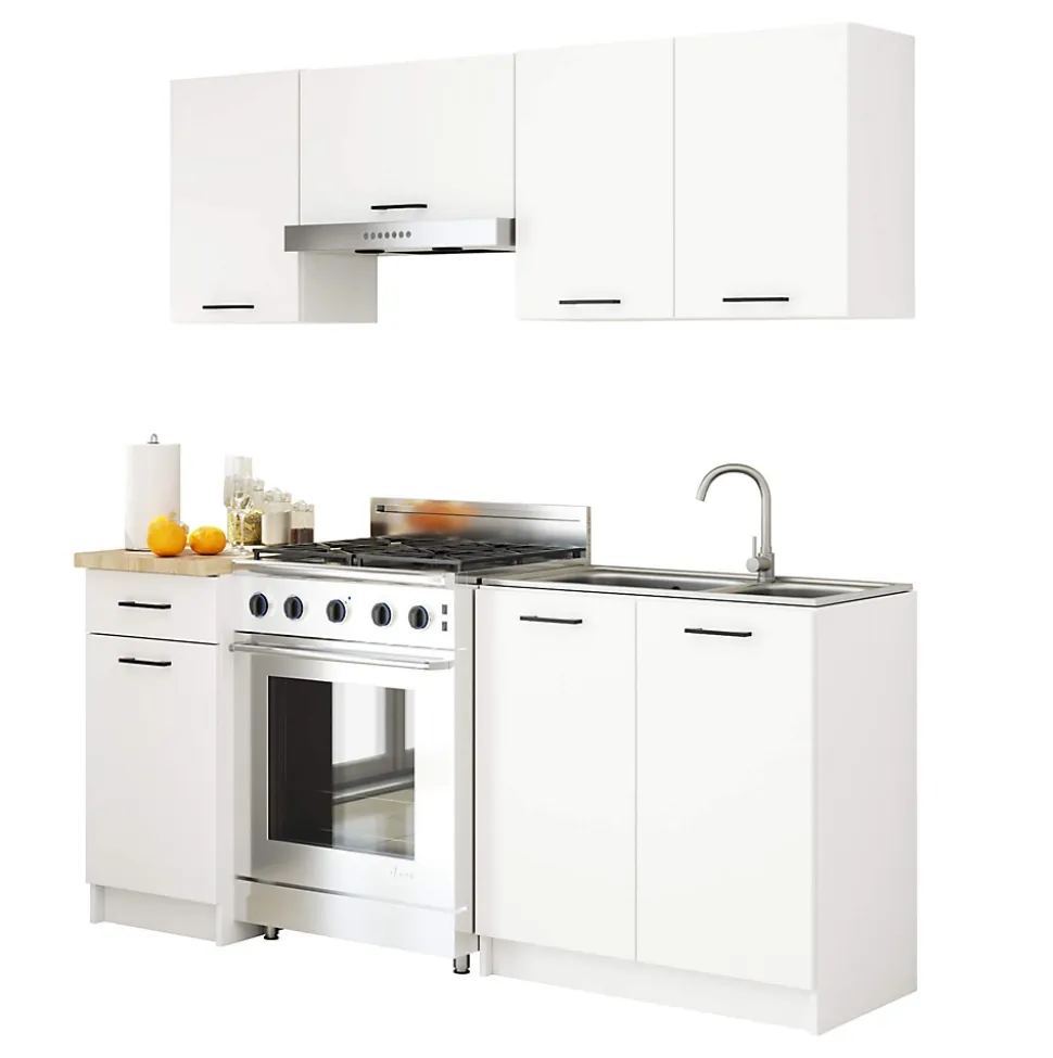 Meuble de cuisine haut AKORD W80 OLIWIA modulable Blanc 80 cm 2 portes façade Blanche 2 étagères 80x30x58 cm