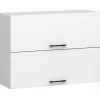 Meuble de cuisine haut AKORD W80 OLIWIA G2 modulable Blanc 80 cm 2 portes façade Blanche 2 étagères 80x30x58 cm
