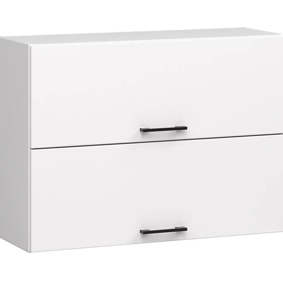 Meuble de cuisine haut AKORD W80 OLIWIA G2 modulable Blanc 80 cm 2 portes façade Blanche 2 étagères 80x30x58 cm