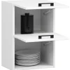 Meuble de cuisine haut AKORD W40 OLIWIA G2 modulable Blanc 40 cm 2 portes façade Blanche 2 étagères 40x30x58 cm