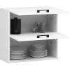 Meuble de cuisine haut AKORD W60 OLIWIA G2 modulable Blanc 60 cm 2 portes façade Blanche 2 étagères 60x30x58 cm