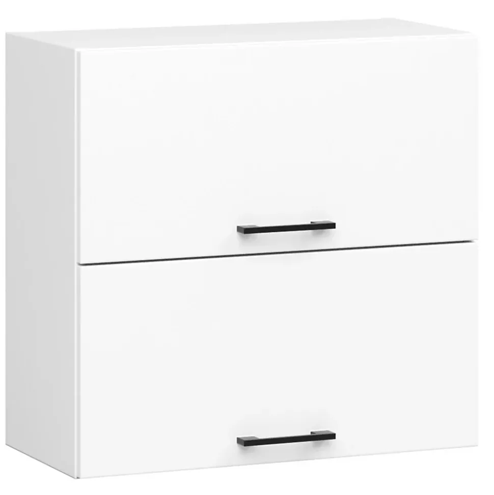 Meuble de cuisine haut AKORD W60 OLIWIA G2 modulable Blanc 60 cm 2 portes façade Blanche 2 étagères 60x30x58 cm