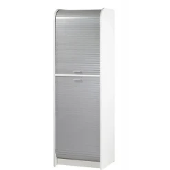 Meuble de Cuisine Micro-onde Blanc Alu 6 Niches L 58,2 H 180,7 P 47cm - L 58.2 x l 47 x H 180.7 cm