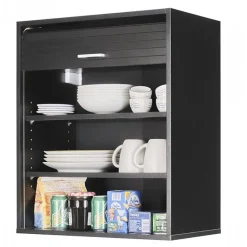 Meuble de Cuisine Noir 2 Etagères L 60 cm H 72 cm P 35 cm - L 60 x l 35 x H 72 cm