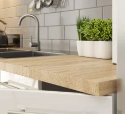 Meuble de cuisine sur pied : 3 tiroirs, blanc mat, blanc brillant, 60 x 85 x 46 cm