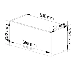 Meuble de cuisine suspendu à l'avant-toit : 1 porte, 1 étagère, blanc, 60 x 29 x 30 cm
