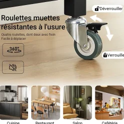 Meuble de Rangement à roulettes,Caisson Roulant, Chariot,Noir,FKW22-SCH,SoBuy