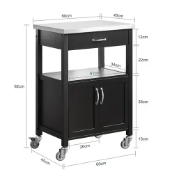 Meuble de Rangement à roulettes,Caisson Roulant, Chariot,Noir,FKW22-SCH,SoBuy