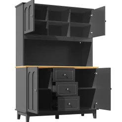 Meuble de salon haut de gamme avec éclairage LED, dimensions 120 x 40 x 180 cm, 4 portes, 3 tiroirs.