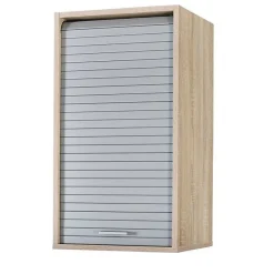 Meuble haut chêne SIMMOB 40x72x35 cm rideau aluminium