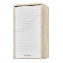 Meuble haut cuisine Beaux Meubles Pas Chers chêne rideau blanc L40 H72 P35