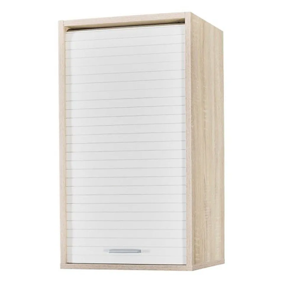 Meuble haut cuisine Beaux Meubles Pas Chers chêne rideau blanc L40 H72 P35