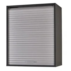 Meuble haut cuisine SIMMOB 60x72x35 cm noir rideau alu