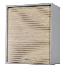 Meuble haut cuisine SIMMOB 60x72x35 cm chêne naturel rideau