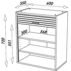 Meuble haut cuisine SIMMOB 60x35x72 cm Chêne naturel