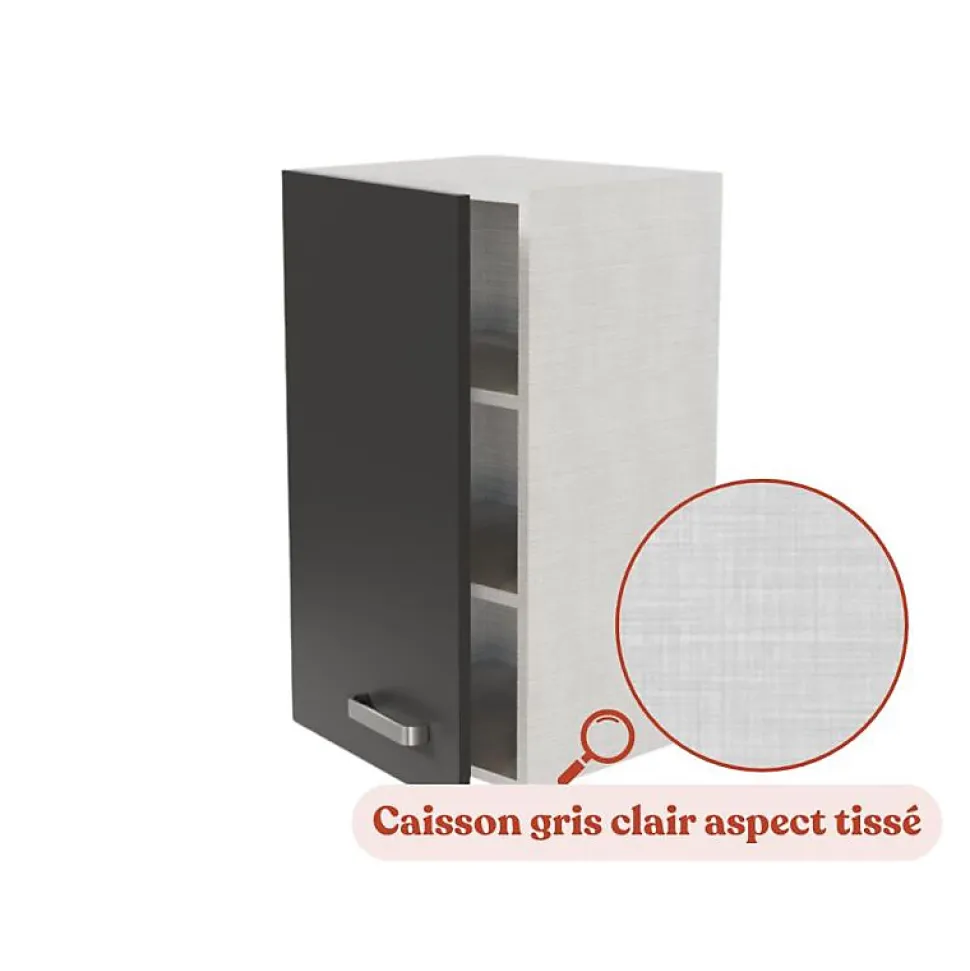Meuble haut de cuisine - 40 cm - Caisson coloris Lino