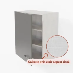 Meuble haut de cuisine - 60 cm - Caisson coloris Lino