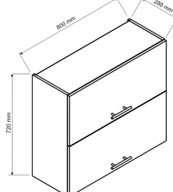 Meuble haut de cuisine avec 2 tiroirs coloris blanc- longueur 80 x profondeur 28 x hauteur 72 cm
