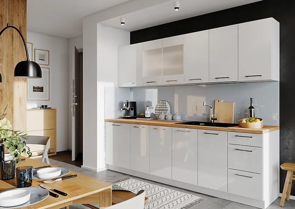 Meuble haut de cuisine avec 2 tiroirs coloris blanc- longueur 80 x profondeur 28 x hauteur 72 cm