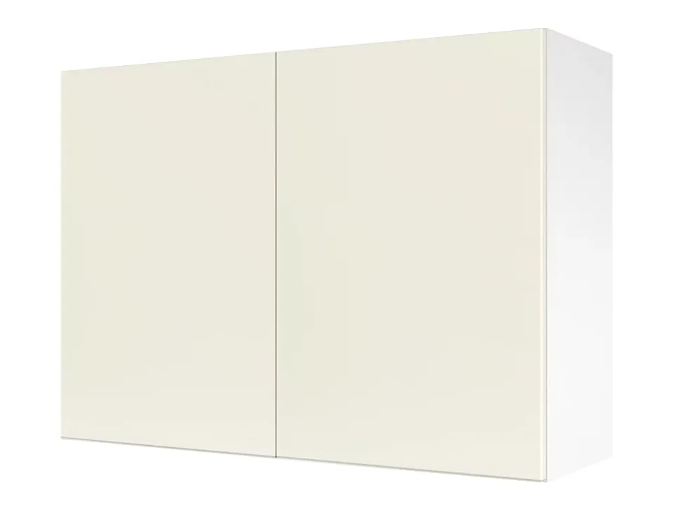 Meuble haut de cuisine avec 2 portes GoodHome Stevia crème brillant L. 100 x H. 72 cm