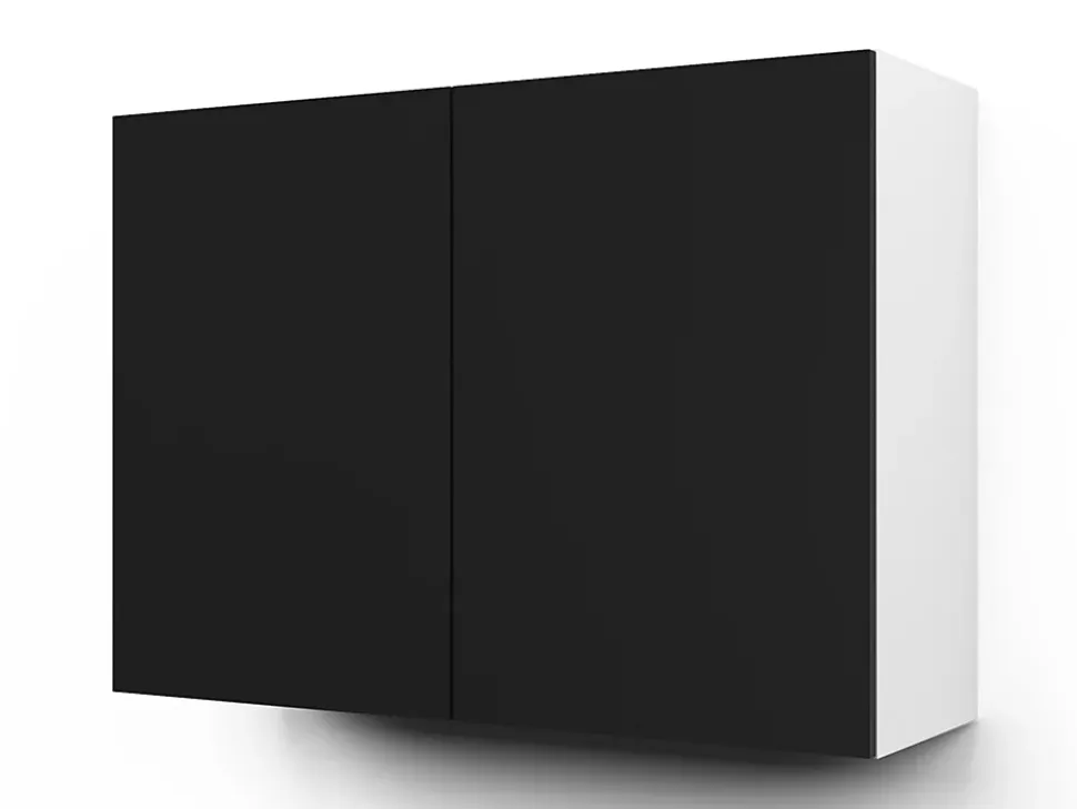 Meuble haut de cuisine avec 2 portes GoodHome Stevia noir L. 100 x H. 72 cm