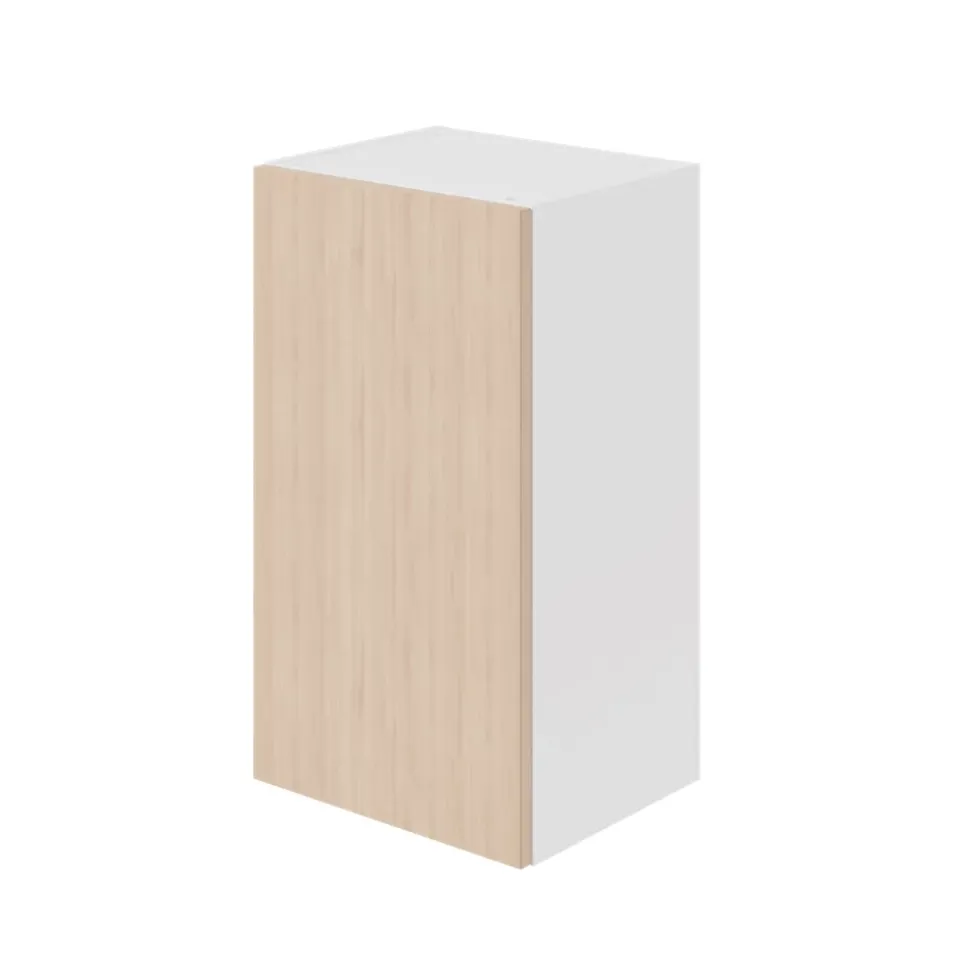Meuble haut de cuisine avec 1 porte GoodHome Chia effet chêne clair et blanc L. 40 x H. 72 cm
