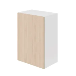 Meuble haut de cuisine avec 1 porte GoodHome Chia effet chêne clair et blanc L. 50 x H. 72 cm