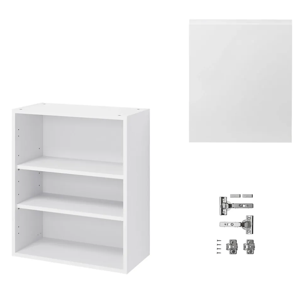 Meuble haut de cuisine avec 1 porte GoodHome Garcinia blanc brillant L. 60 x H. 72 cm