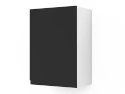 Meuble haut de cuisine blanc mat avec 1 porte noir mat l.50 x H.72 cm GoodHome Garcinia