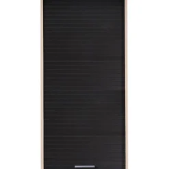 Meuble Haut de Cuisine Chêne Rideau Noir 4 Niches 60 x 124 x 35 cm - L 60 x l 35 x H 123.6 cm