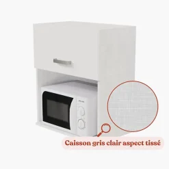 Meuble micro-ondes - 60 cm - Caisson coloris Lino