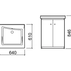 Meuble pour vidoir/bac a laver SANINDUSA Blink 64 compatible avec bac a laver Blink (non inclus)