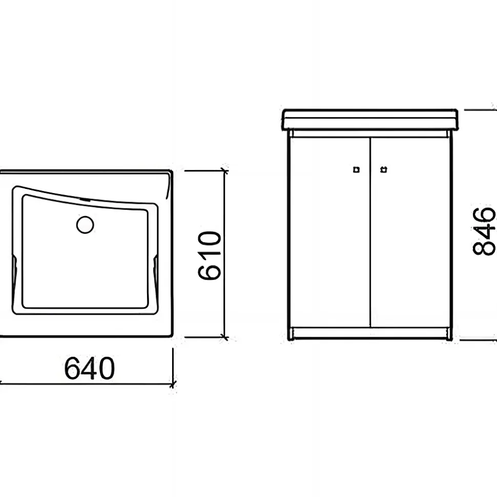 Meuble pour vidoir/bac a laver SANINDUSA Blink 64 compatible avec bac a laver Blink (non inclus)