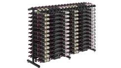 Meuble Range Bouteille Caviste. Îlot de vente 1.42m. Kit de Supports pour 468 bouteilles. 1 extension Noir