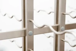 Meuble Range Bouteille Caviste. Îlot de vente 2.2m. Kit de Supports 288 bouteilles. Inox