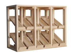 Meuble Range Bouteille de vin Série Godello en Chêne massif double présentoir 12 bouteilles