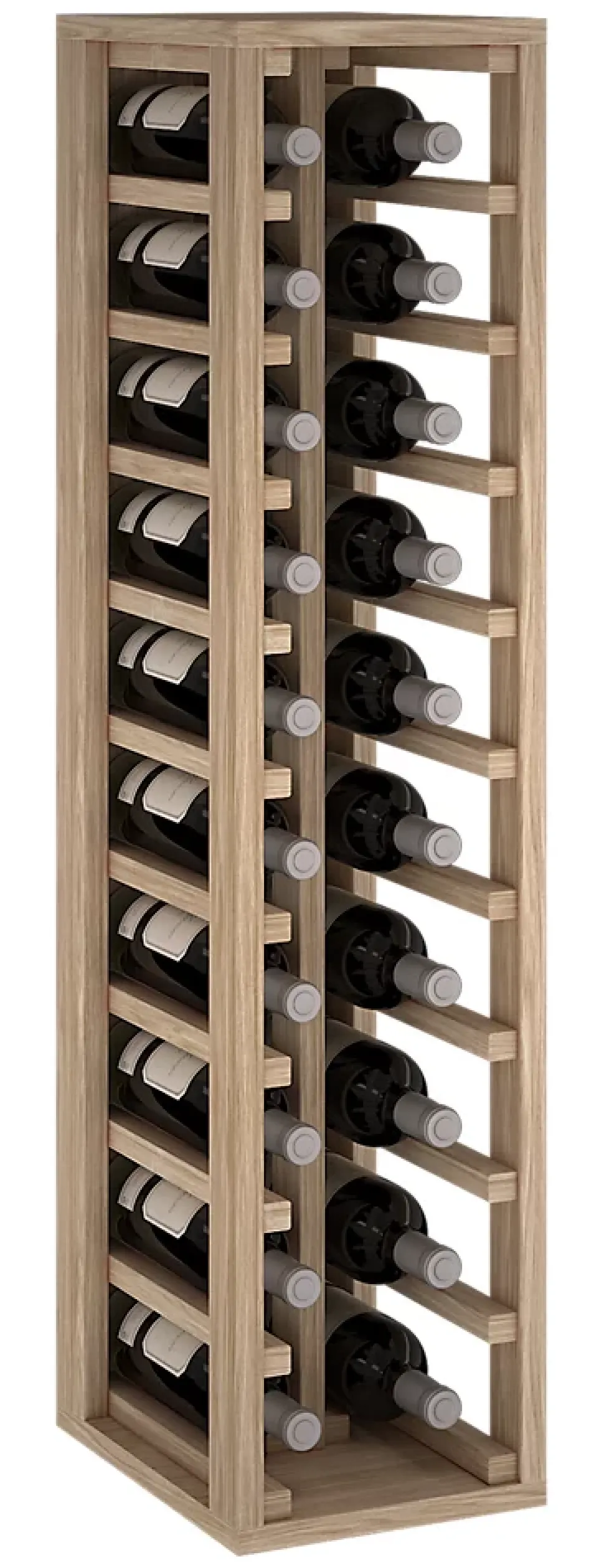 Meuble Range Bouteille de vin Série Godello en Chêne massif 20 bouteilles